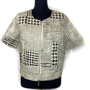 Cabi Black Cream Light Academia Coupe Bomber Style Career Jacket Small‎